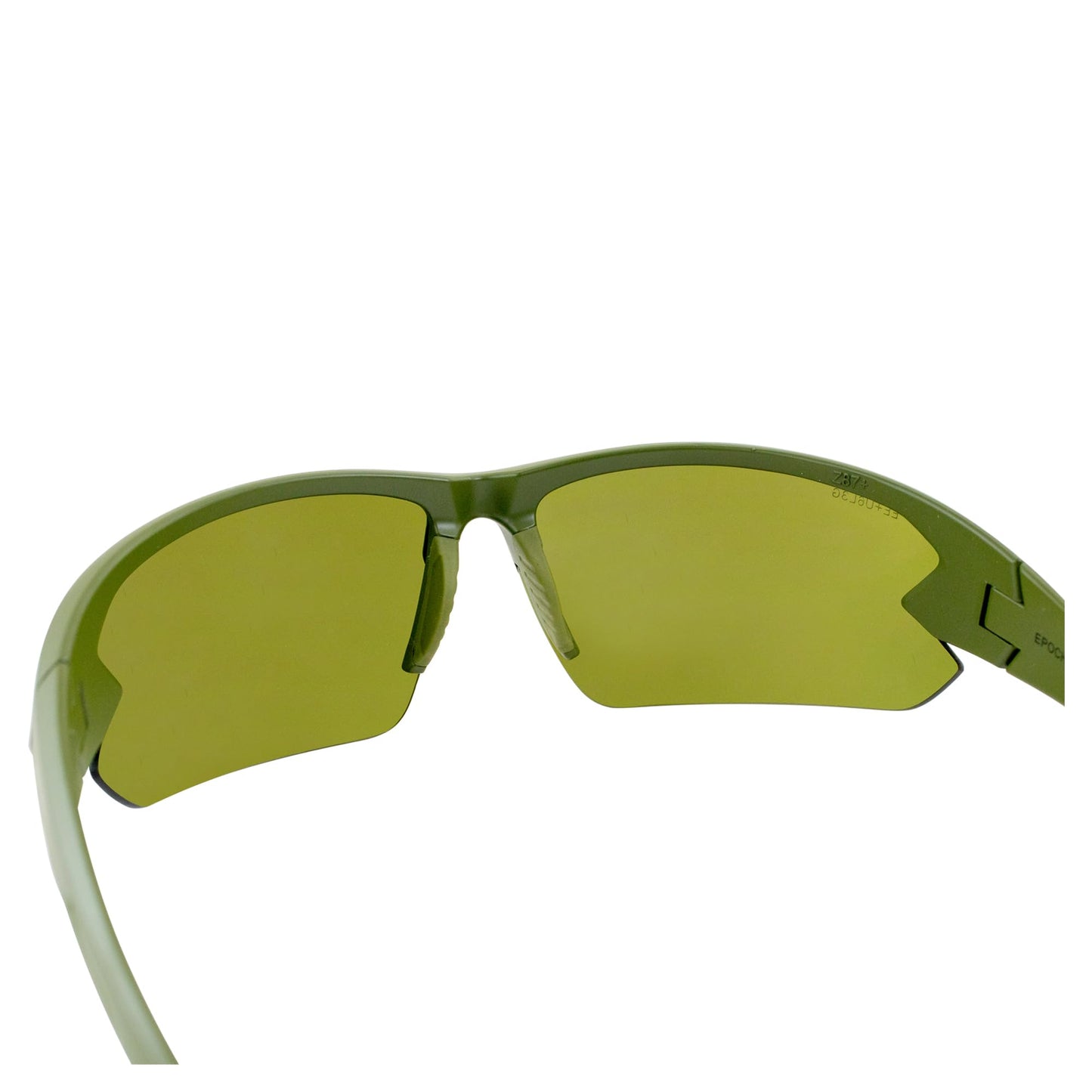 Epoch Eyewear Midway Motorcycle Riding Sunglasses Army Green Polycarbonate Frame with High Clarity Green Lenses
