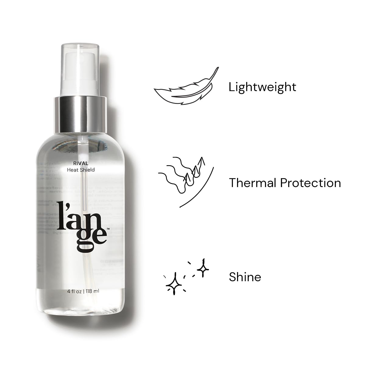 L'ANGE HAIR Rival Heat Shield | Heat Protection Spray for Hair | Prevents Frizz and UV Damage | Lightweight Thermal Protectant Spray | Adds Shine