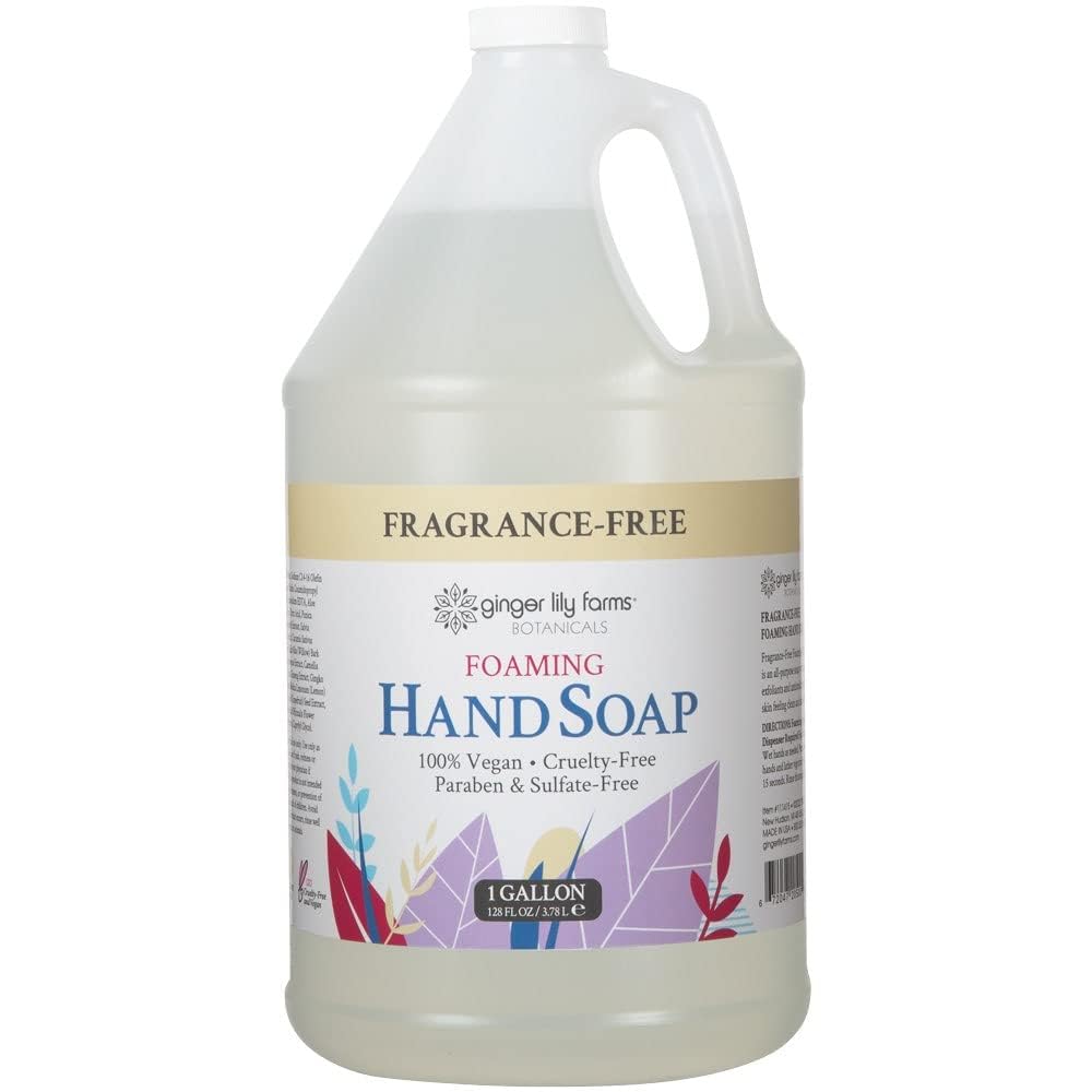 Ginger Lily Farms Botanicals All-Purpose Foaming Hand Soap Refill, Fragrance Free, 100% Vegan & Cruelty-Free, Unscented, 1 Gallon (Pack of 4) Beauty & Personal Care Ginger Lily Farms