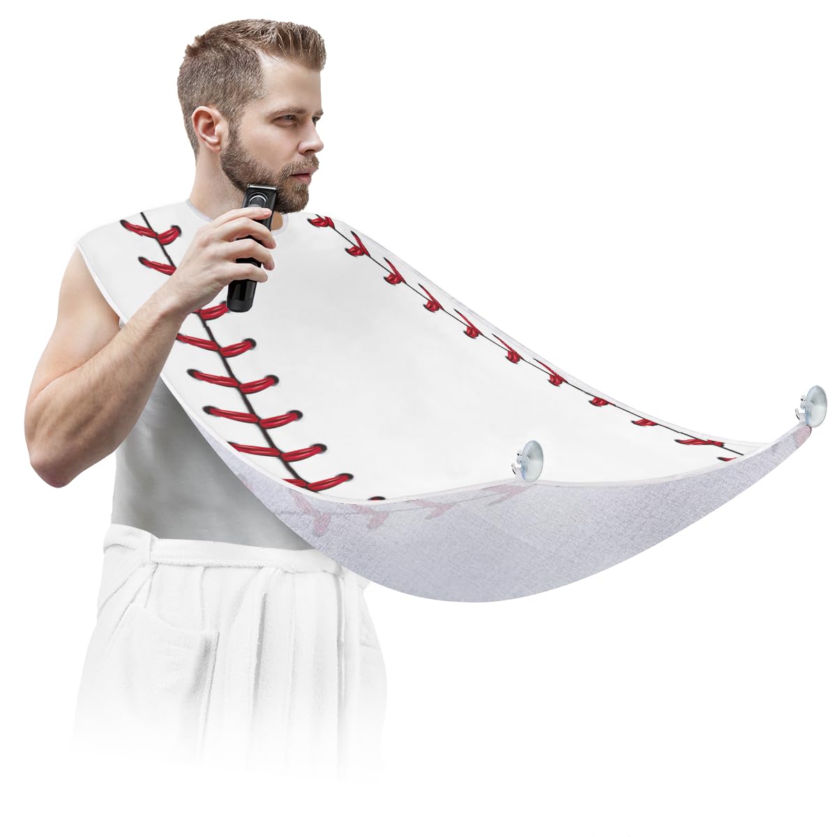 Hsnar Baseball Sport Print Beard Apron Gifts for Men Beard Trimming Catcher Bib Non-Stick Beard Cape for Shaving and Trimming Beauty and Personal Care Hsnar