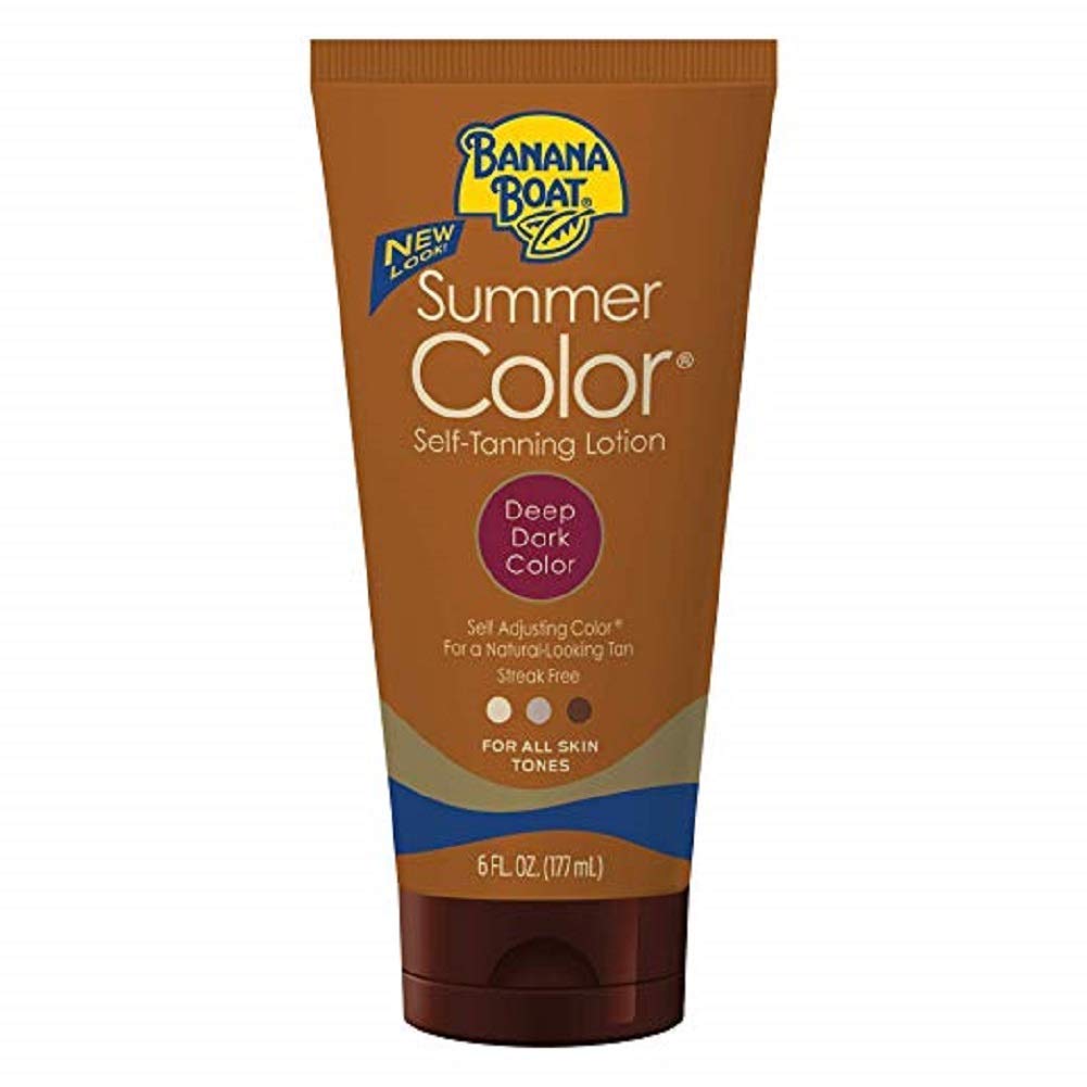Banana Boat Summer Color Self Tanning Lotion 6oz – Sunless Tanner for All Skin Tones, Deep Dark Gradual Tan, Streak-Free, Long-Lasting Glow