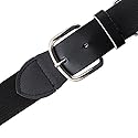 Champion Sports Baseball/Softball Uniform Belt - Comfort Nylon Stretch Fit Uniform Belt - Durable Leather Tab - Youth "18-32 Inches" - Black