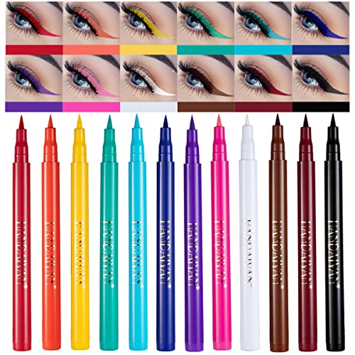 BestLand 12 Colors Matte Liquid Eyeliner Set Rainbow Colorful Neon Eyeliner Pencil Pigmented Waterproof Smudgeproof Long Lasting Gel Eye Liner Beauty and Personal Care BestLand Default Title