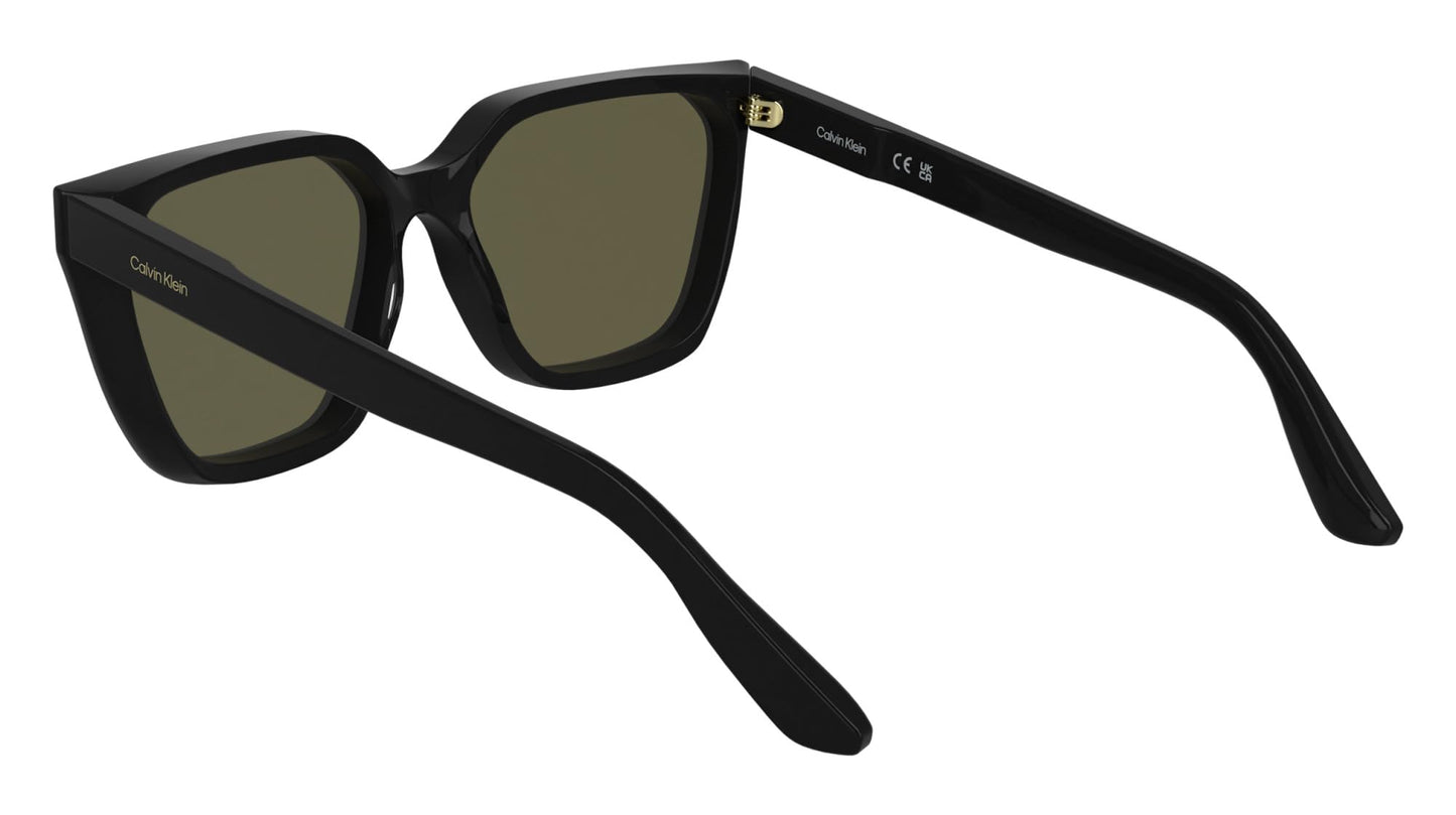 Calvin Klein Women's Sunglasses CK25500S - Black with Solid Brown Lens