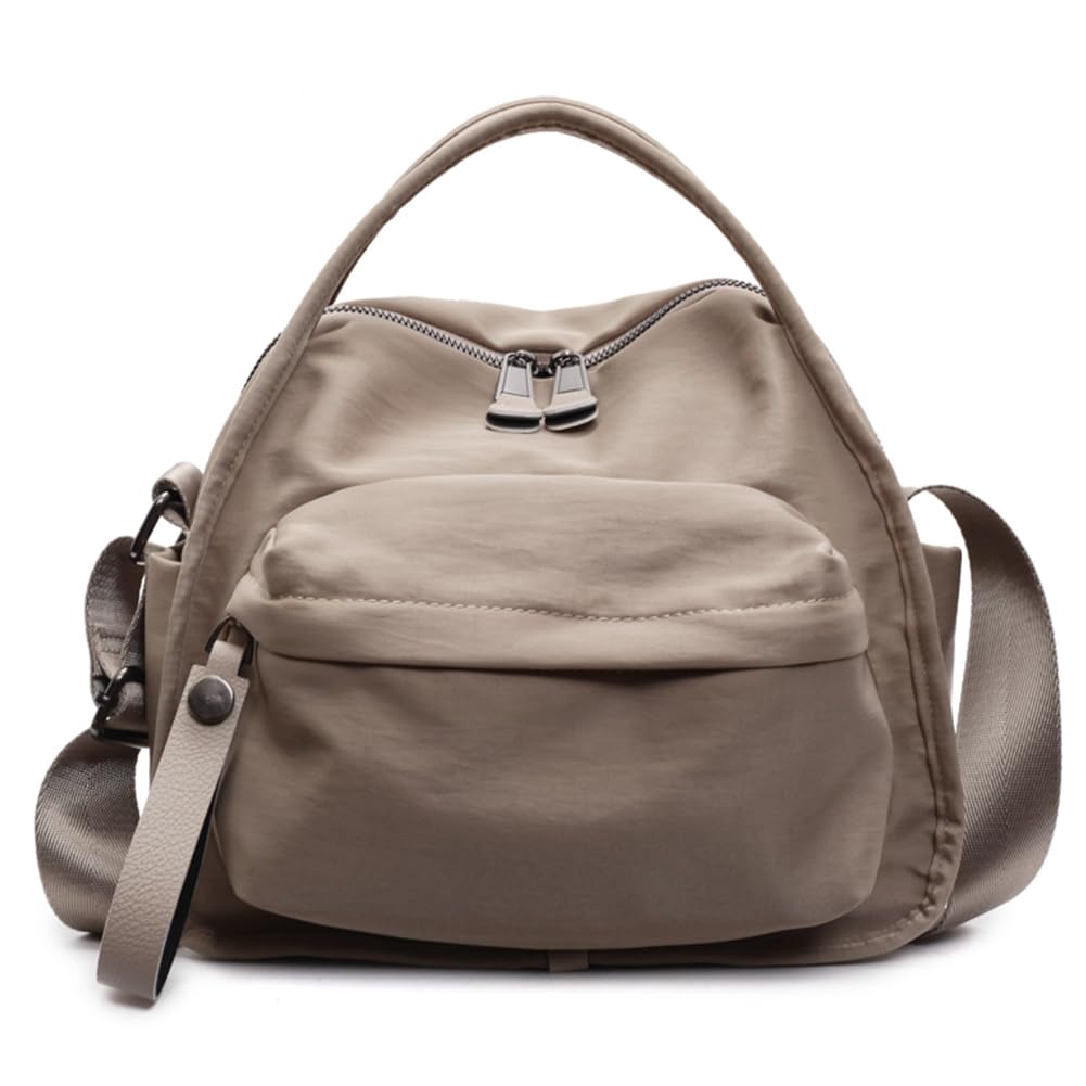 Cohawk Solid Color Nylon Crossbody Bag for Women Soft Handbag with Top Handle Casual Shoulder Bag Elegant Square Purse