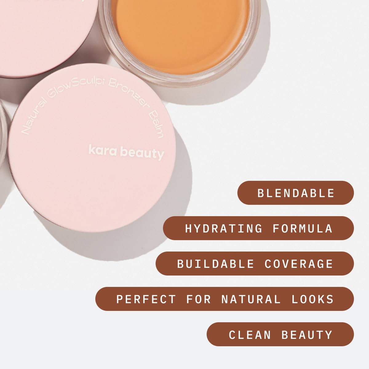 Kara Beauty Natural Glow Sculpt Bronzer Balm with Creamy Buildable Coverage, Hydrating Face Balm with Vitamin E, Lightweight Cream Bronzer for Natural