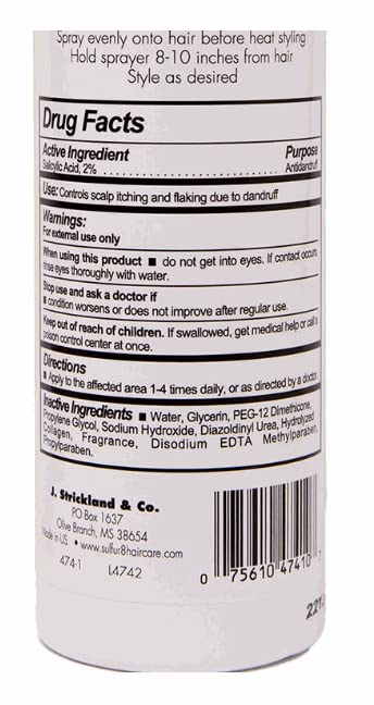 Sulfur 8 Fresh Oil Sheen Medicated Anti-Dandruff Moisturizing Spray 12 oz - Helps Control Dandruff, Itchy Scalp Relief with Clean Fresh Fragrance