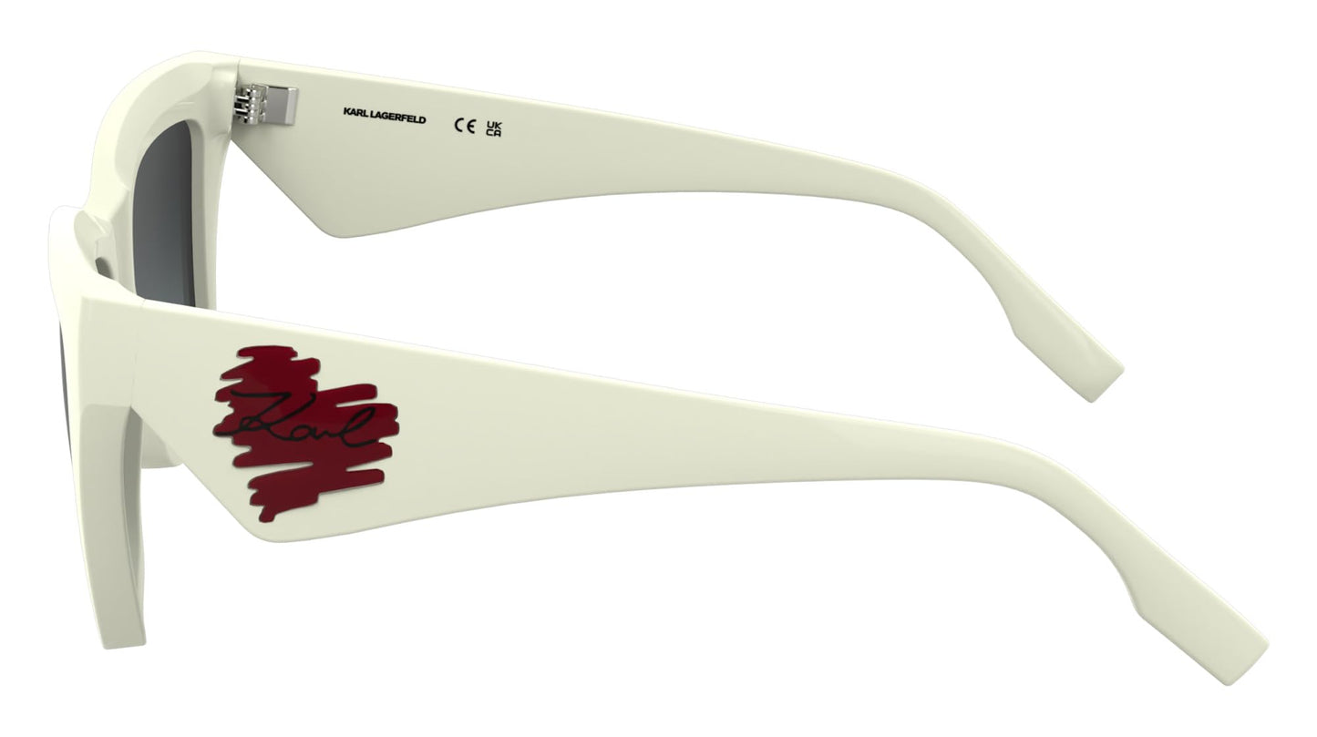 KARL LAGERFELD Women's Sunglasses KL6184S - White with Gradient Grey Lens