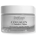Delfanti-Milano • COLLAGEN with VITAMIN C & ELASTIN • Rejuvenating & Nourishing • Anti-Aging Night Cream • Face and Neck Moisturizer • Made in Italy