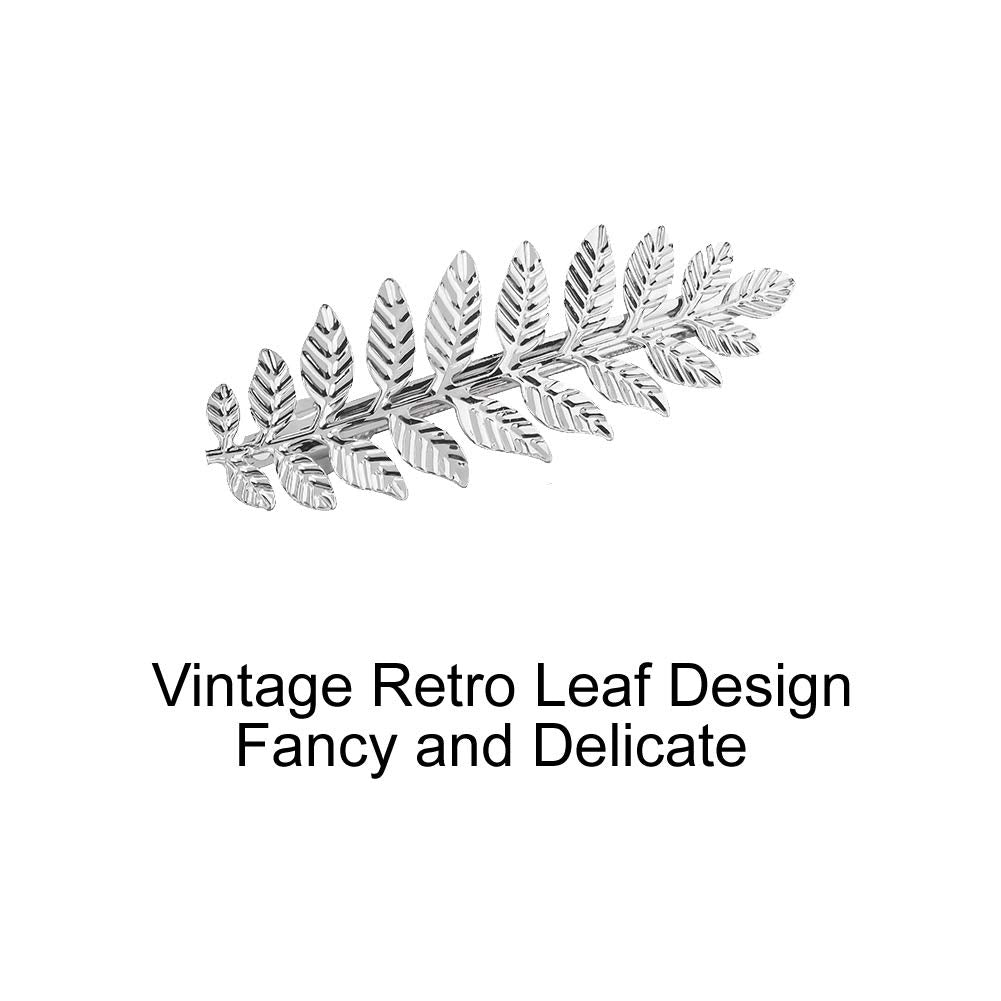 Lawie 12 Pack Silver Vintage Retro Geometric Metal Pearl Crystal Rhinestone Branch Leaf Hair Clips Snap Barrettes Claw Clamps U Shaped Wedding Party