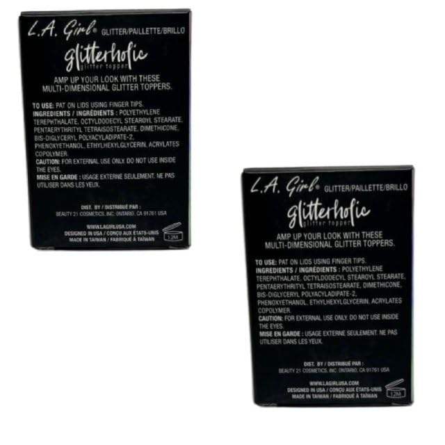 Pack of 2 L.A. Girl Glitterholic Glitter Topper, Holo-Glam GGP451