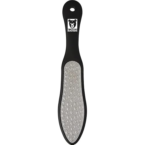 ForPro Black Bear Stainless Steel Pedicure File, Callus Remover Foot File, Double-Sided Professional Quality Tool for Heels and Feet, 10.5’’ L