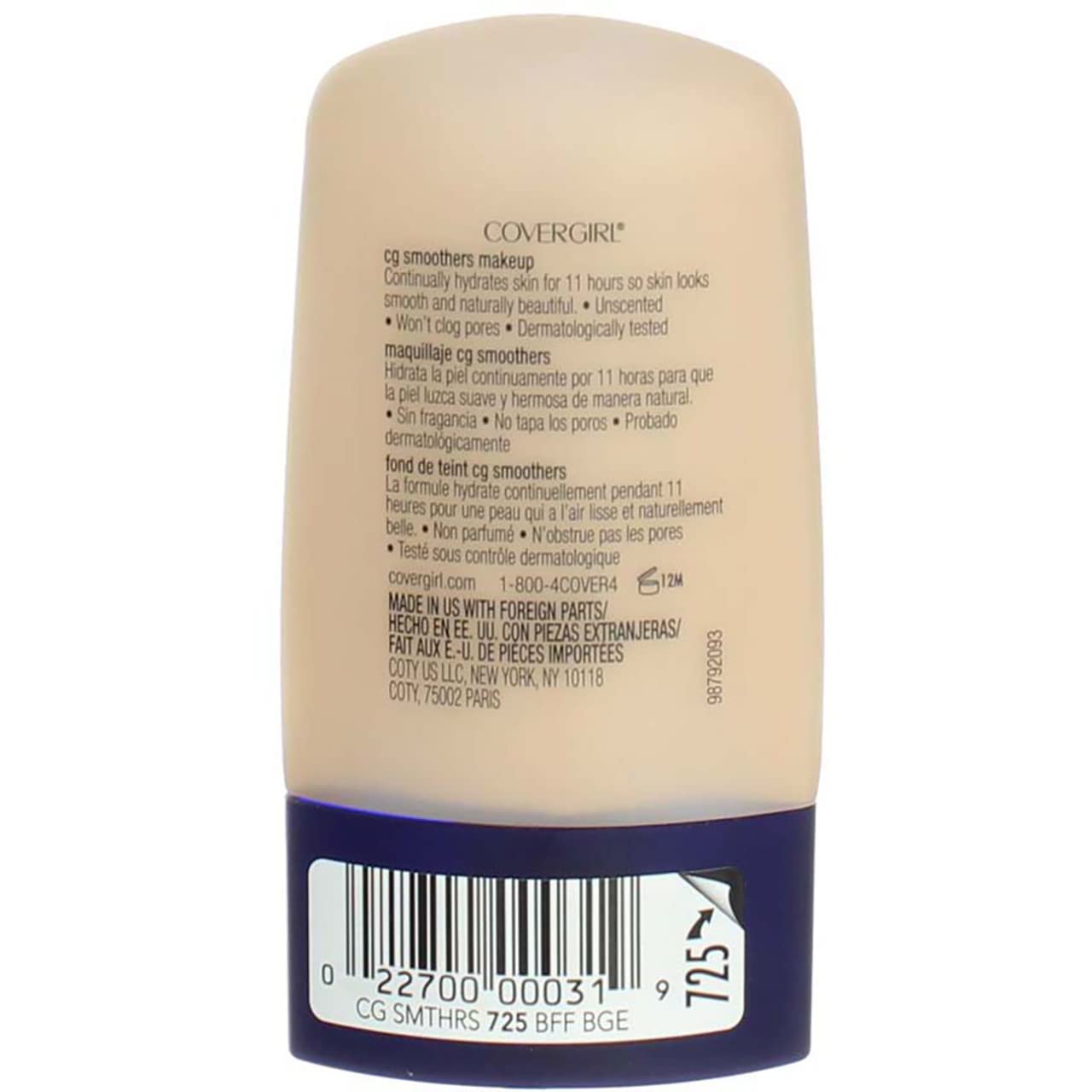 CoverGirl Smoothers Liquid Make Up, Buff Beige 725, 1-Ounce Packages (Pack of 2)