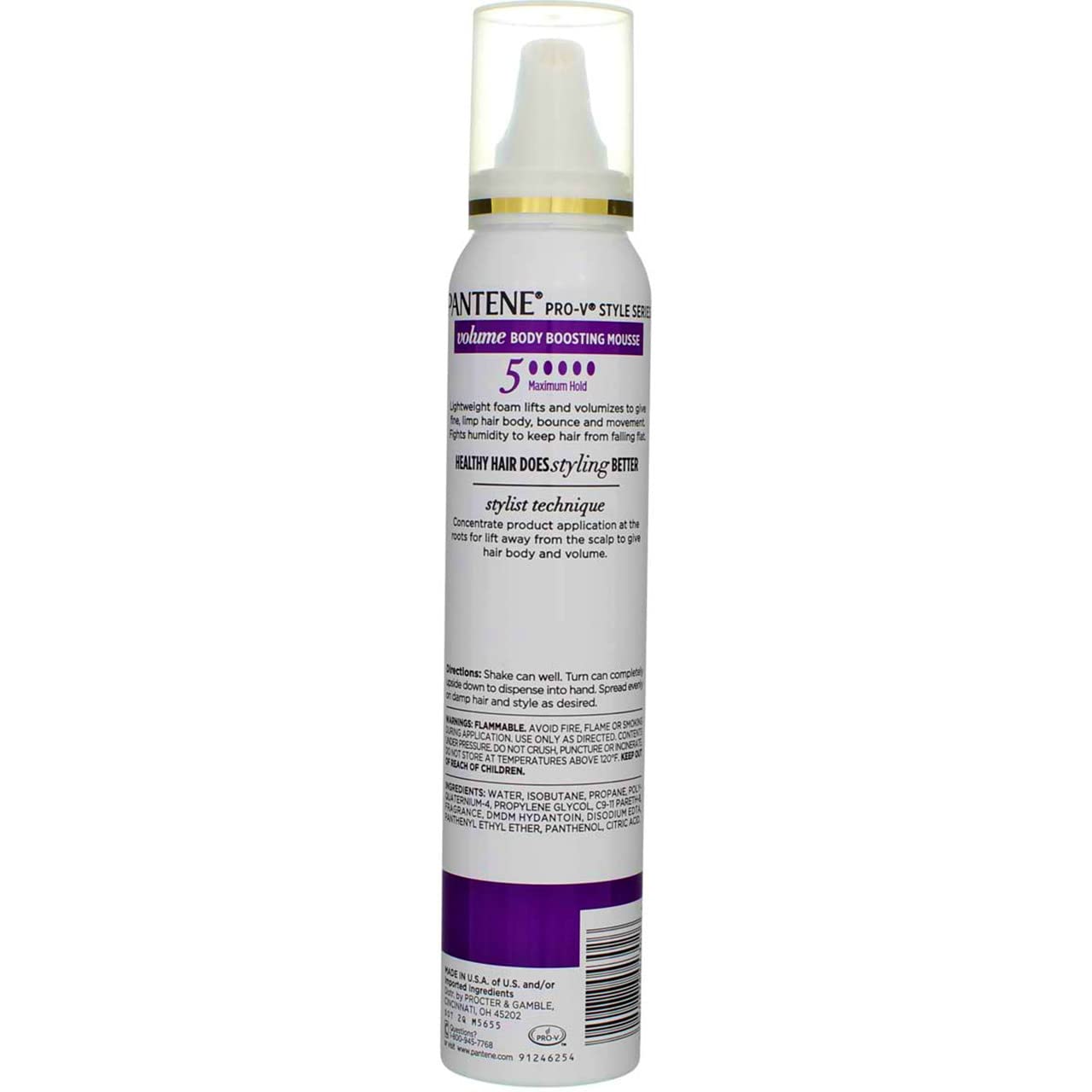 Pantene Mousse Pro-V Volume & Body 6.6 Ounce (Pack of 6)