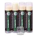 Earth's Daughter USDA Organic Lip Balm Stocking Stuffers 4-Pack Eucalyptus Mint Flavor - Beeswax, Coconut Oil, Vitamin E - Best Lip Repair Chapstick