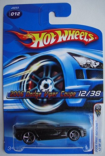Hot Wheels 2006 First Editions 12 of 38, Black with White Stripe 2006 Dodge Viper Coupe #12 5OSP