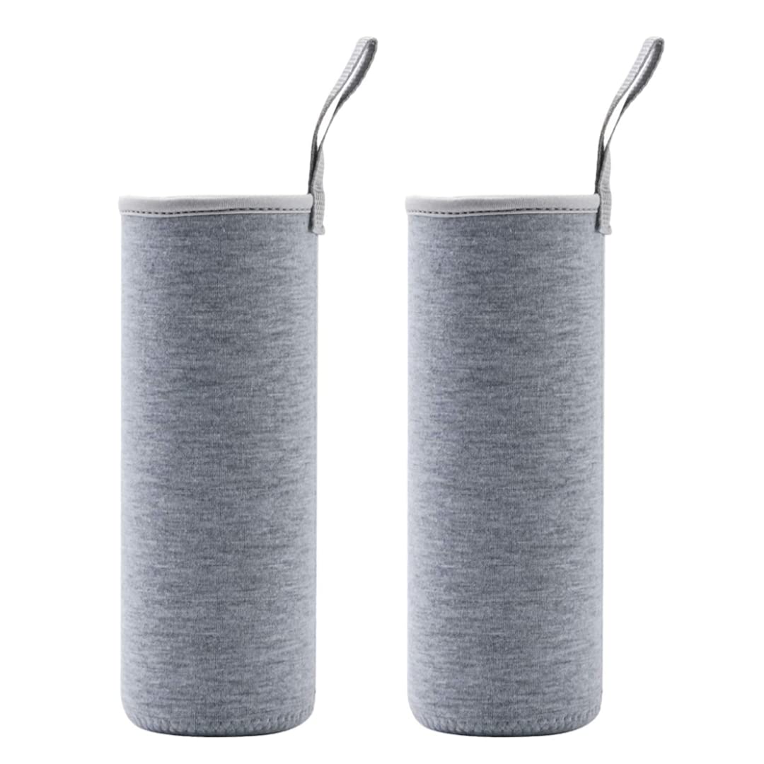 Millan Collection 2 Pack - 32 oz Glass Water Bottle, Wide Mouth, BPA Free with Leak-Proof Stainless Steel Lid (2)