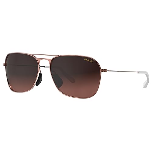 BEX Ranger Polarized Sunglasses Men Women - UV Protection Fashion Eyewear (ROSE GOLD/BROWN)