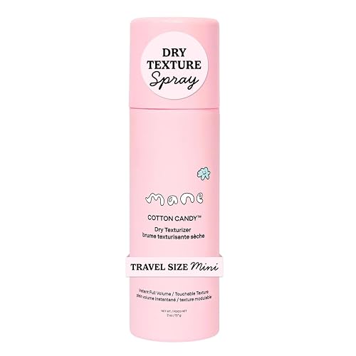 Mane Cotton Candy Travel Size Dry Texture Spray - Volumizing Spray for Fine Hair - Lightweight Hair Styling Spray with Root Lift & Soft Tousled