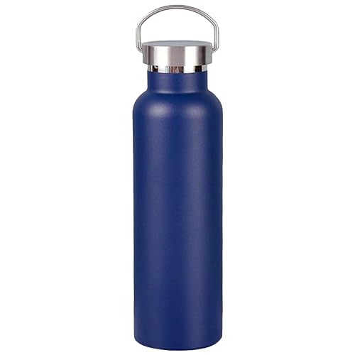 Gteller Double Walled Stainless Steel Vacuum Insulated Sports Water Bottle with Portable Stainless Lid, Wide Mouth(Blue 25oz)