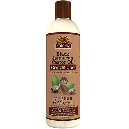 OKAY Black Jamaican Castor Oil Conditioner - Jamaican Black Castor Oil Conditioner for Women and Men with Argan and Shea Butter for Damaged Hair