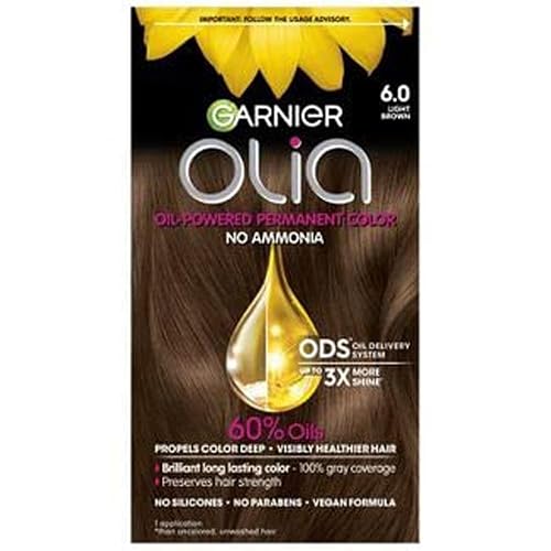 Garnier Olia Oil Powered Permanent Color 6.0 Light Brown 1 Each (Pack of 2)