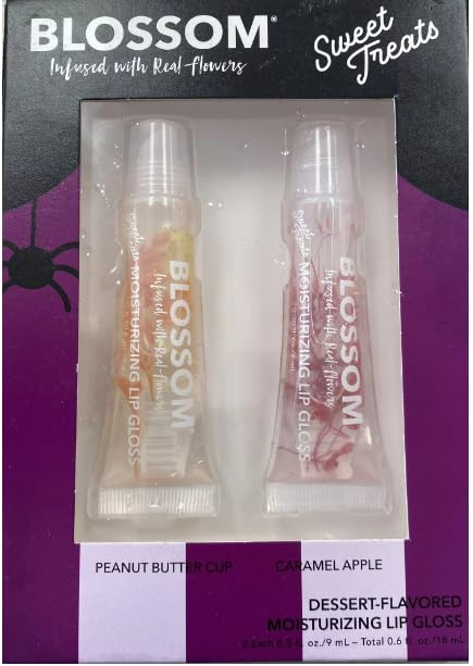 Blossom Sweet Treats Dessert-Flavored Lip Gloss, Peanut Butter Cup & Caramel Apple - 2 Pack