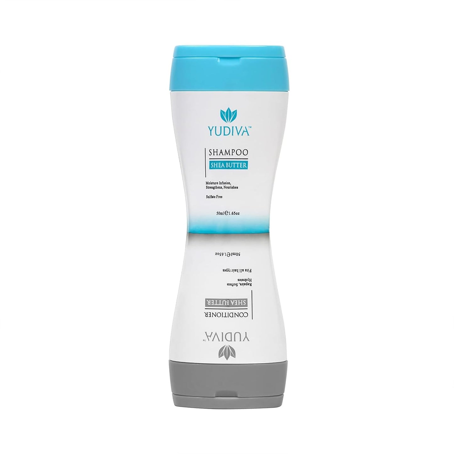 Yudiva Dual Chamber Shampoo and Conditioner with Shea Butter - 3.3 Fl Oz Travel Shampoo and Conditioner Duo - Moisturizing Haircare - Airline Friendly