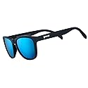 goodr Mick & Keith's Midnight Ramble Polarized Sunglasses for Men & Women, Medium Sized (OG), Black Solid Frame with Blue Mirrored Reflective Lenses
