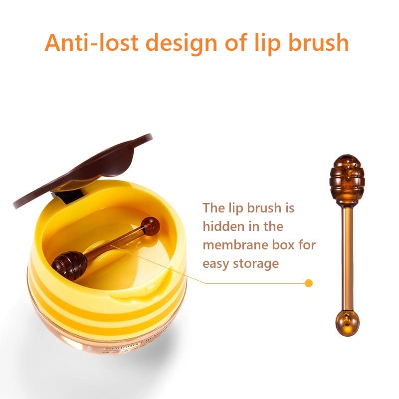 2 Pcs Lip Balm Honey Pot, Honey Moisturizing Lip Mask Reduces Lip Lines and Exfoliator, Prevention Dry & Cracked Lip. Beauty and Personal Care JISKG