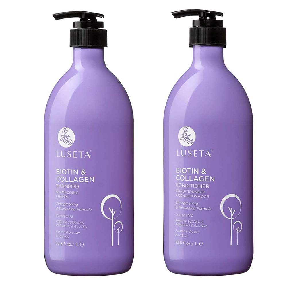Biotin & Collagen Shampoo Conditioner Set,Thicking Shampoo for Hair Loss & Fast Hair Growth, Sulfate & Paraben Free, Keratin & Color Safe, 2x33.08oz
