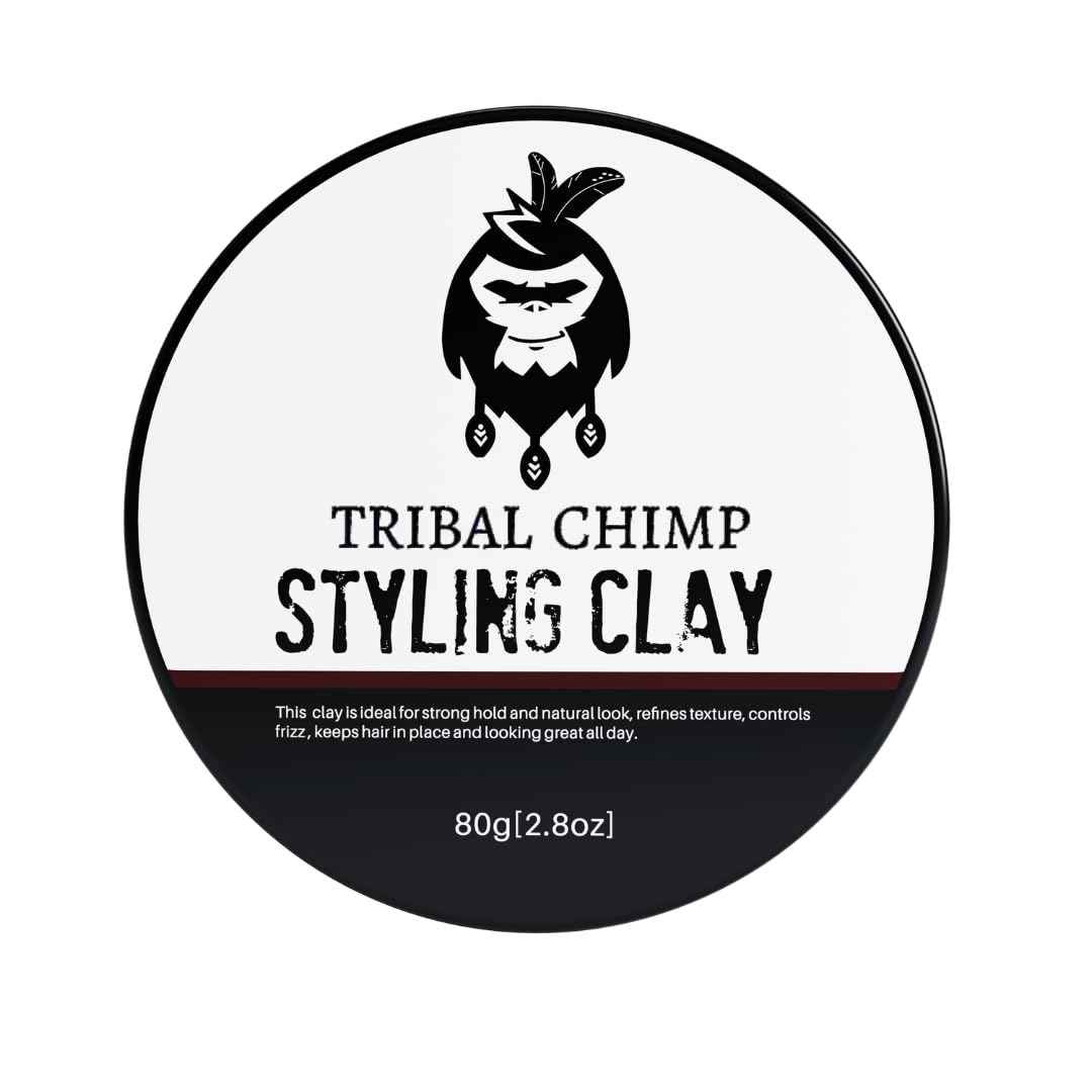 Tribal Chimp Hair Styling Clay - Super Strong Hold Matte Clay for Men & Women, Non-Sticky, Textured, Instant Volume & Thickening, Ideal for all Hair