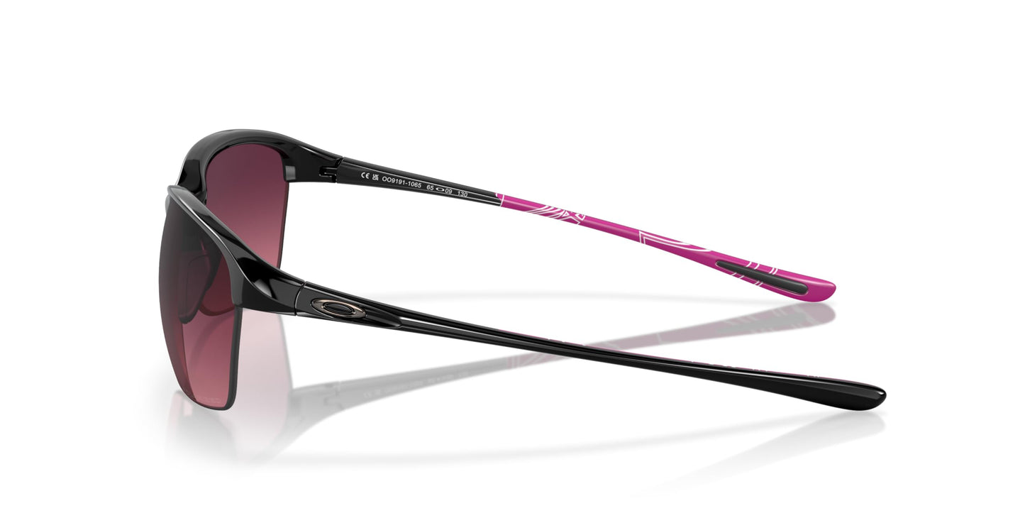 Oakley Womens OO9191 Unstoppable Rectangular Sunglasses, Polished Black/Rose Gradient Polarized, 65 mm