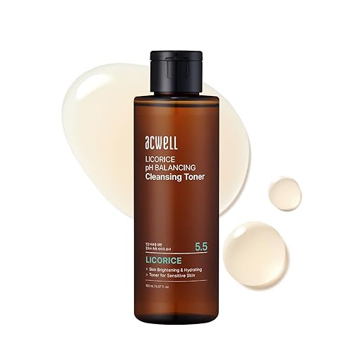 ACWELL Licorice pH 5.5 Balancing Cleansing Toner - Alcohol-Free Korean Face Toner and Astringent, Hydrating Clarifying Formula for Dull