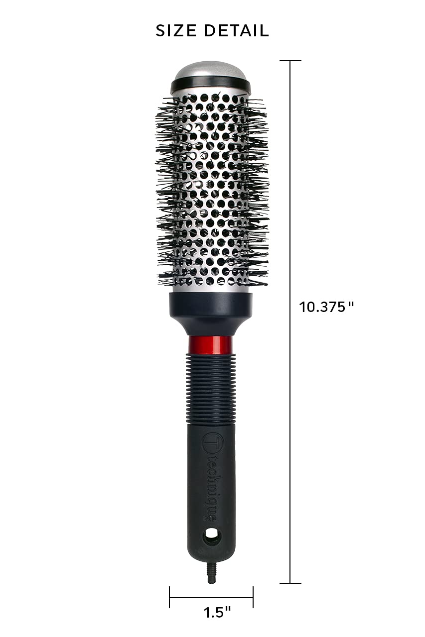 Cricket Technique Thermal Hair Brush #350 1.5” for Curling, and Styling - Heat-Retaining Barrel with Anti-Static Tourmaline Bristles, Round Thermal