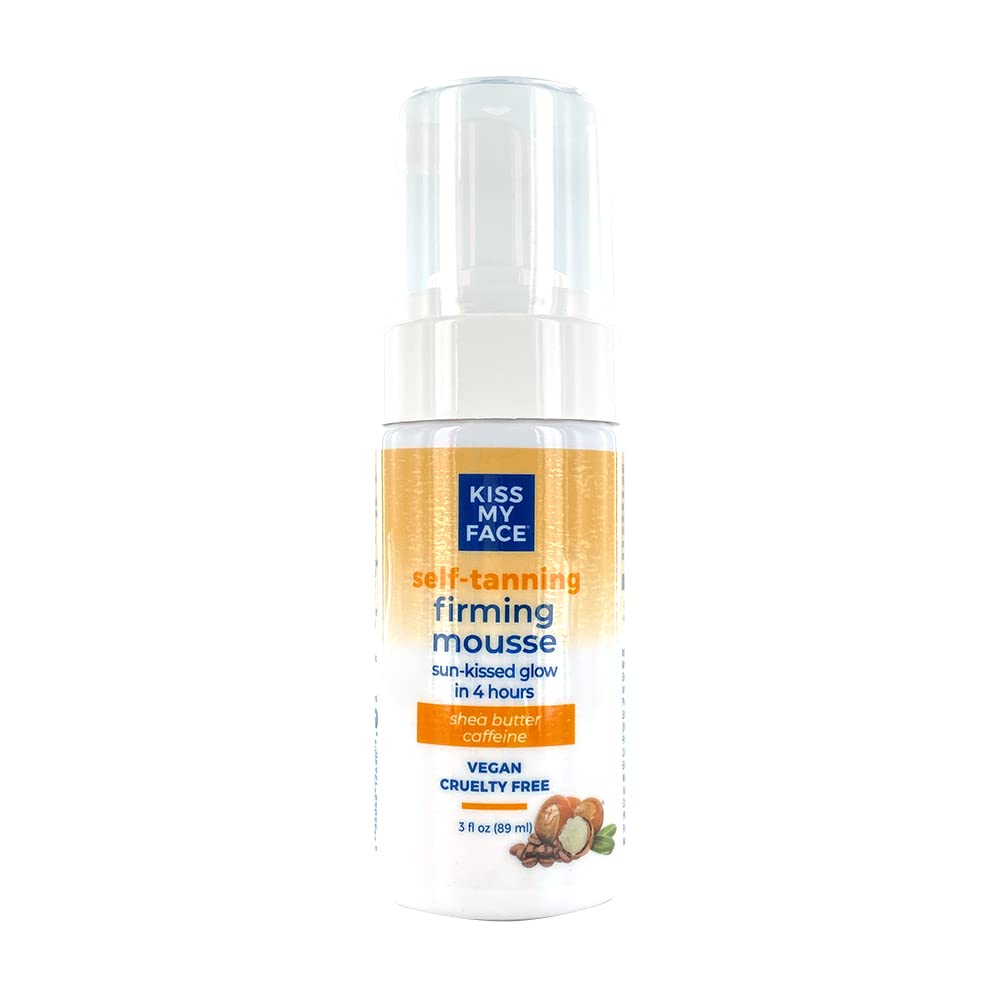 Kiss My Face Sunless Self-Tanning Firming Mousse - Nourishing Shea Butter and Skin-Firming Caffeine - Infused With Antioxidant Liposomal Vitamin C