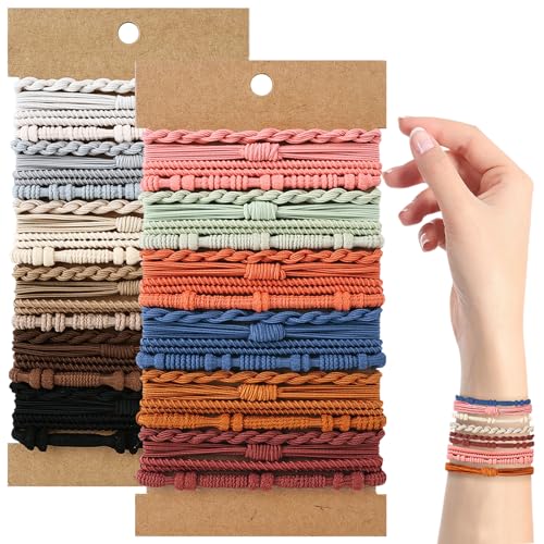 48 PCS Boho Hair Ties, Elastic Hair Tie Bracelets for Women, Cute Hair Ties No Damage, Ponytail Holders for Girls with Thick and Thin Hair Beauty and Personal Care SLNZAPTY Default Title