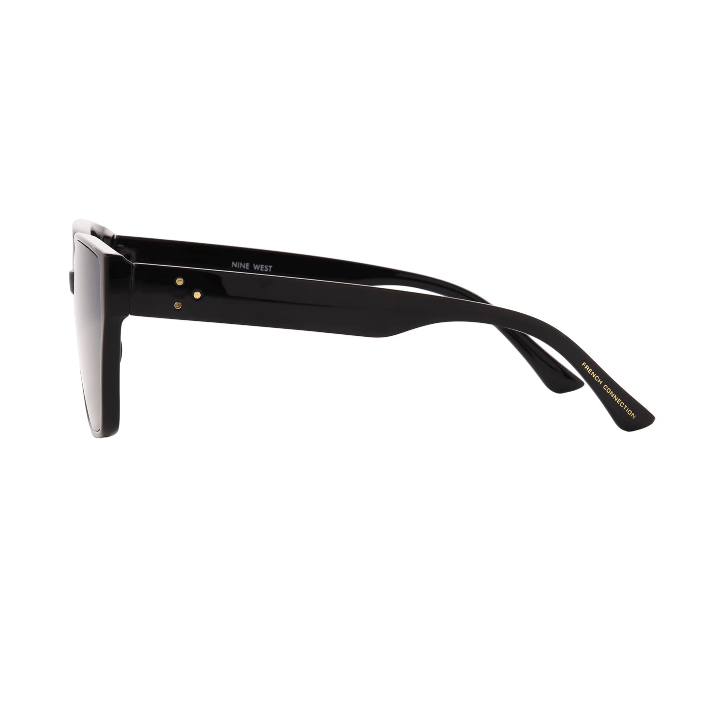 French Connection Women's Maisie Square Sunglasses, Black, 62 mm