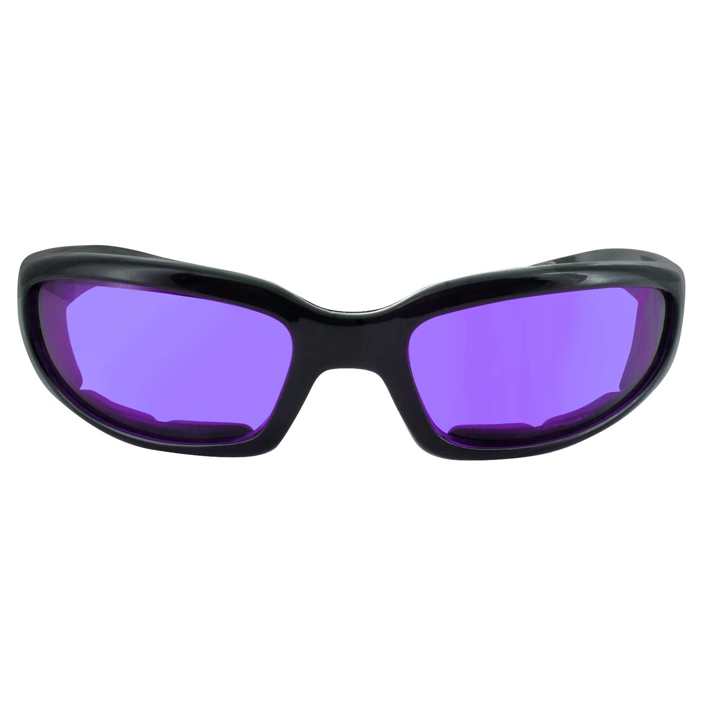 Global Vision Chicago Padded Riding Glasses (Black Frame/Purple Lens)