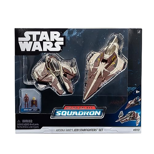 Star Wars Micro Galaxy Squadron Ahsoka Tano’s Jedi Starfighters Set - 5-Inch and 3-Inch Vehicles Two 1-Inch Micro Figure Accessories