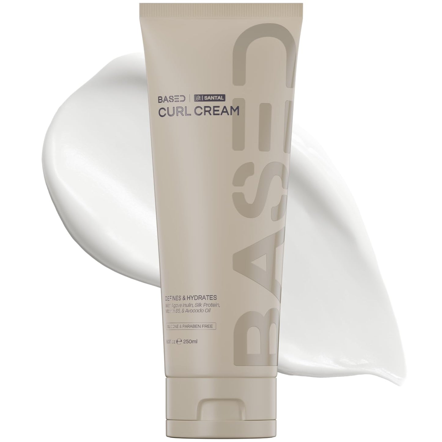 BASED Curl Cream for Men, Curl Defining Cream for Curly Hair, No Harsh Chemicals or Artificial Fragrance, Medium Hold, Hydrates & Nourishes