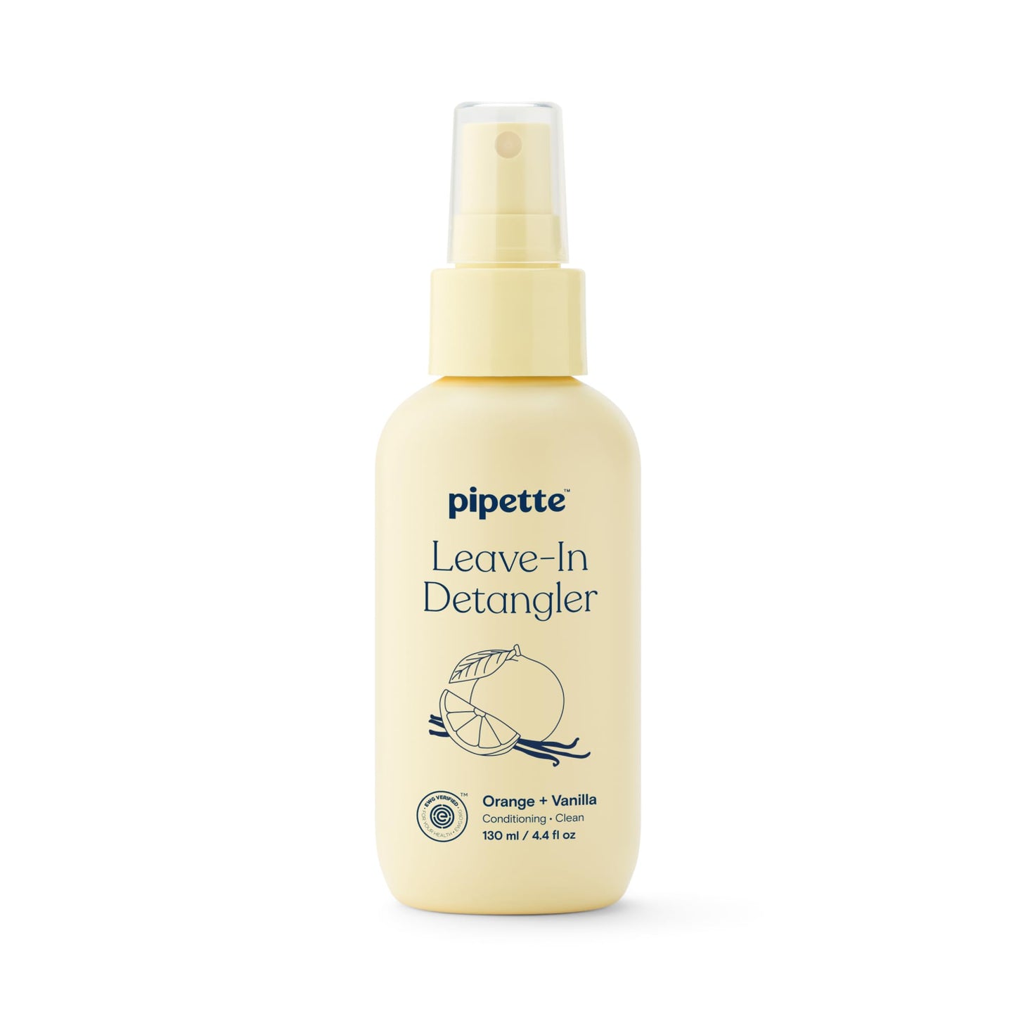 Pipette Leave-In Hair Detangler Spray for Kids, 4.4 Fl Oz, Silicone-free Detangling Spray with Squalane to Moisturize All Hair Types, Toddler and Kids