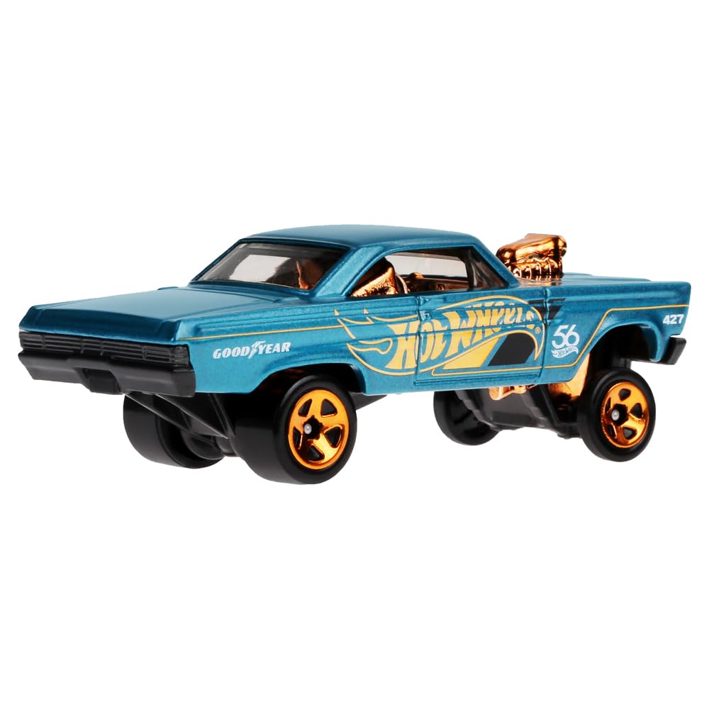 Hot Wheels Collectible Die-Cast Vehicle - '65 Mercury Comet Cyclone Car - Teal and Gold - HDH54-4/6