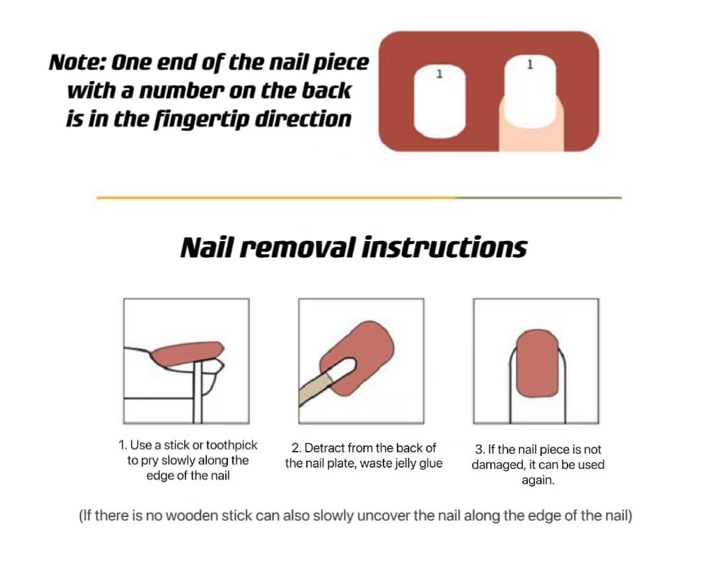 Spice Girl popular wearing a long ice transparent love diamond nail patch nail nail nail nail film (Brown, Medium) Beauty & Personal Care Shi Man