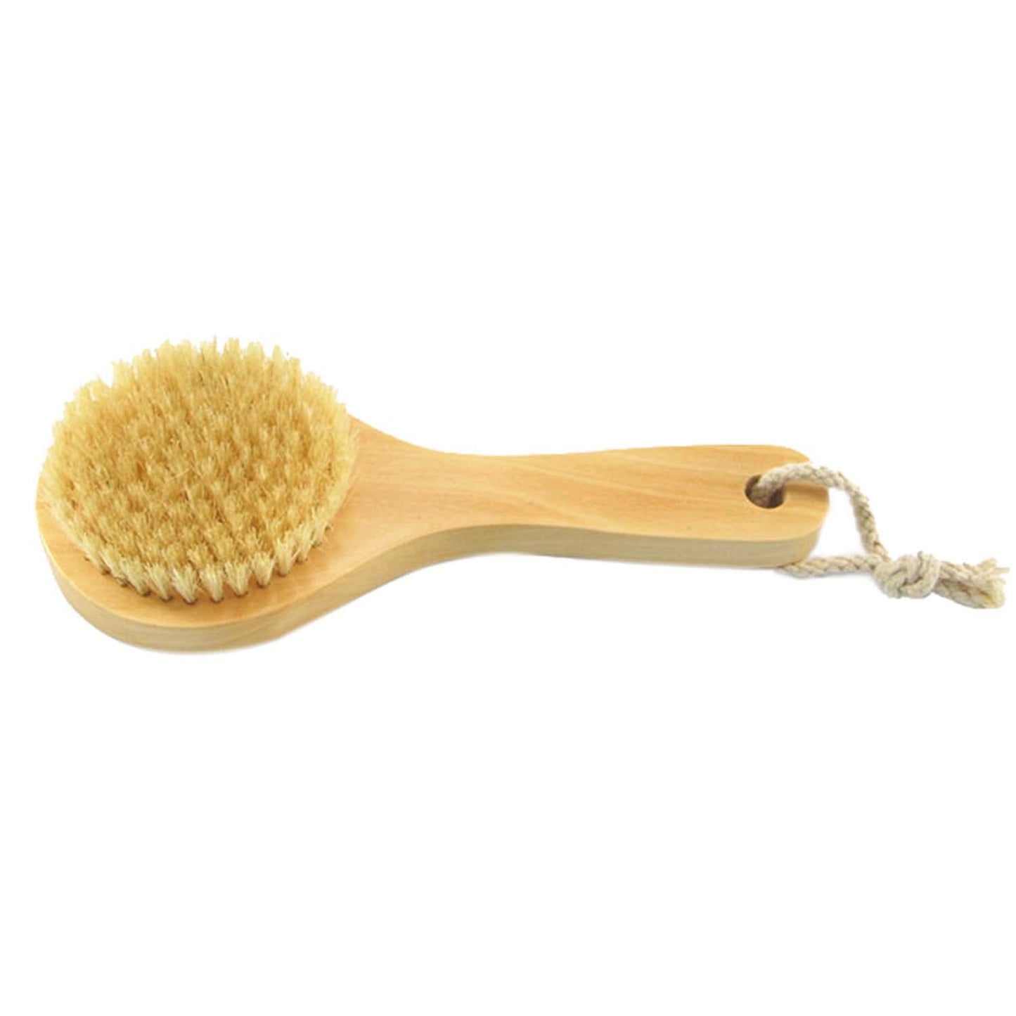 Short Handle Body Brush, Natural Bristles Wooden Bath Brush Shoulder Back Exfoliating Dry Brushing Skin Care