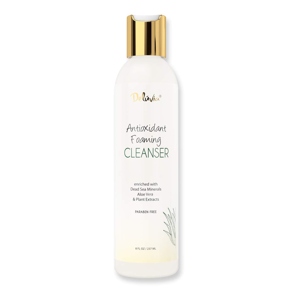 Deluvia Antioxidant Foaming Daily Facial Cleanser & Face Wash, Hydrating Gentle Face Cleanser for Sensitive & Dry Skin, Moisturizing Face Wash
