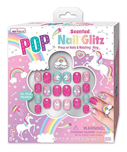 Hot Focus Unicorn Pop Scented Glamour Nails Beauty & Personal Care Hot Focus
