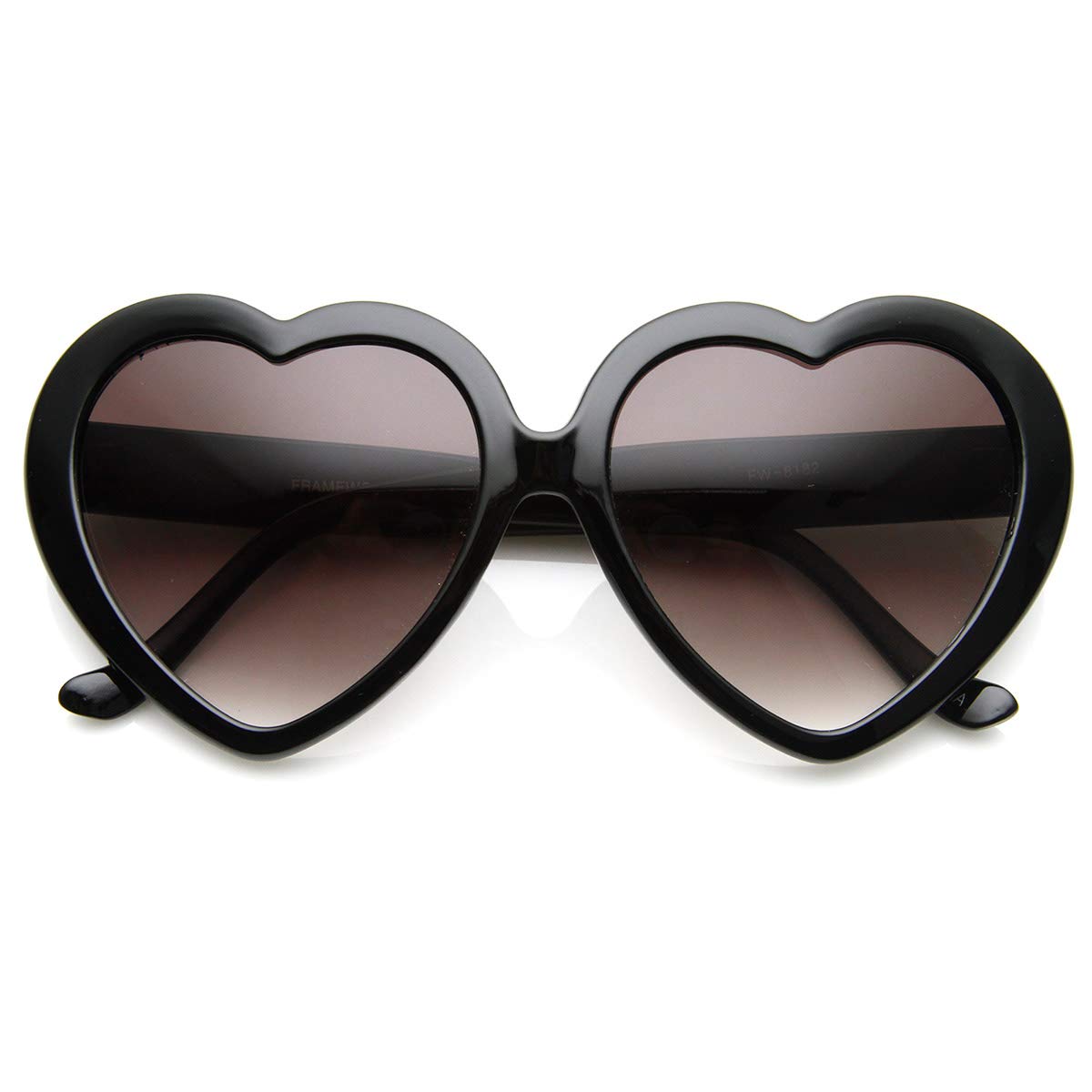 zeroUV Oversized Heart Shaped Sunglasses UV400 Cute Trendy Love Fashion Eyewear for Women 52mm (Black)