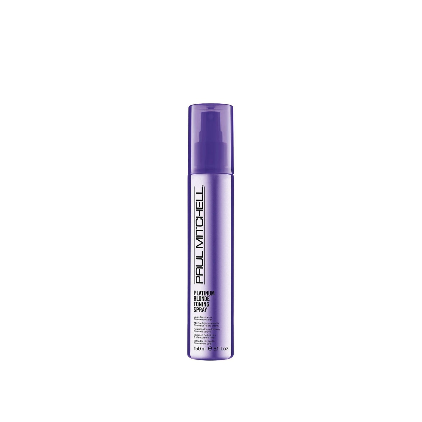 Paul Mitchell Platinum Blonde Purple Toning Spray, Cools Brassiness, Eliminates Warmth, For Color-Treated Hair + Naturally Light Hair Colors, 5.1 fl