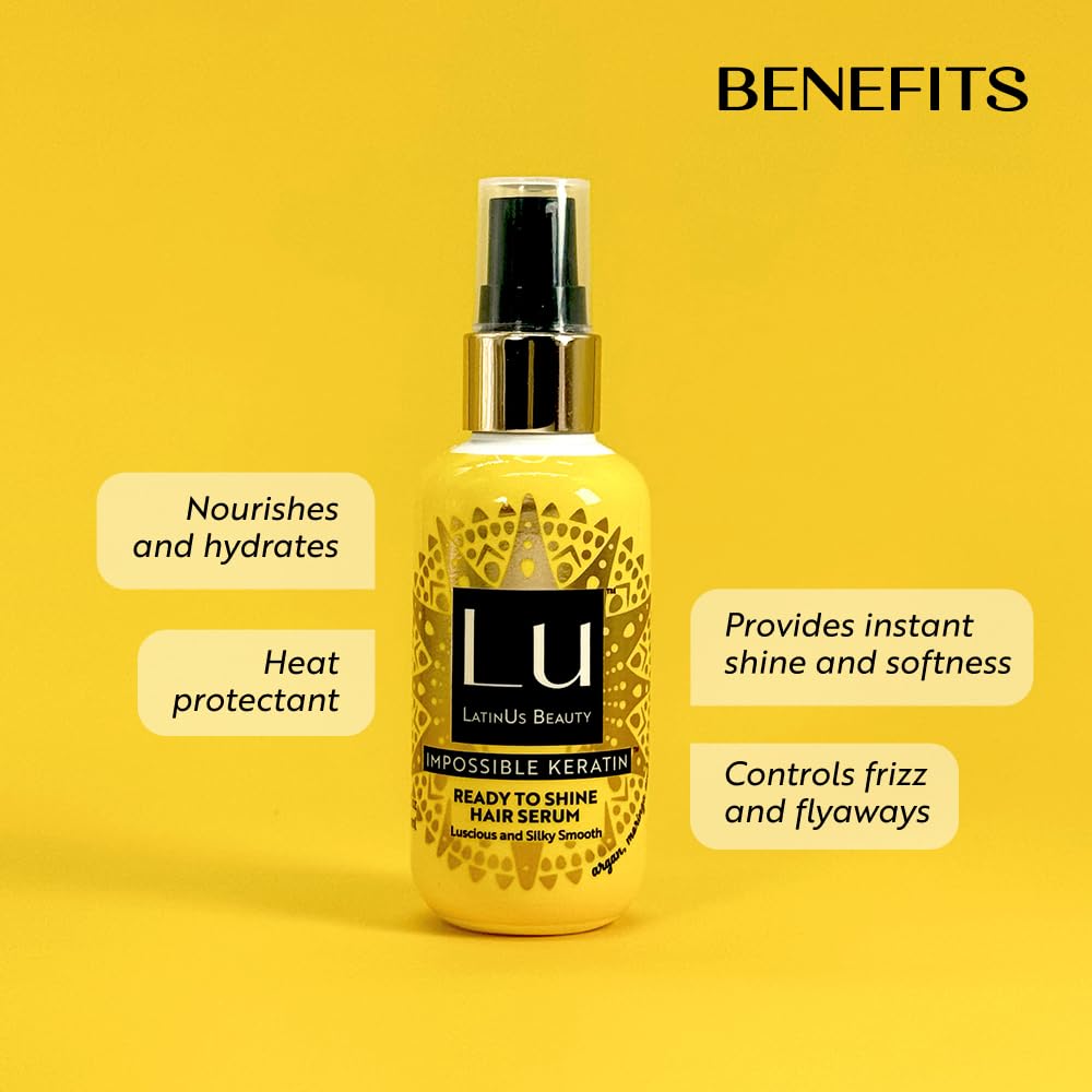 LATINUS Lu Beauty Ready to Shine Hair Serum Instant Shine & Glossy Finish (3 oz)